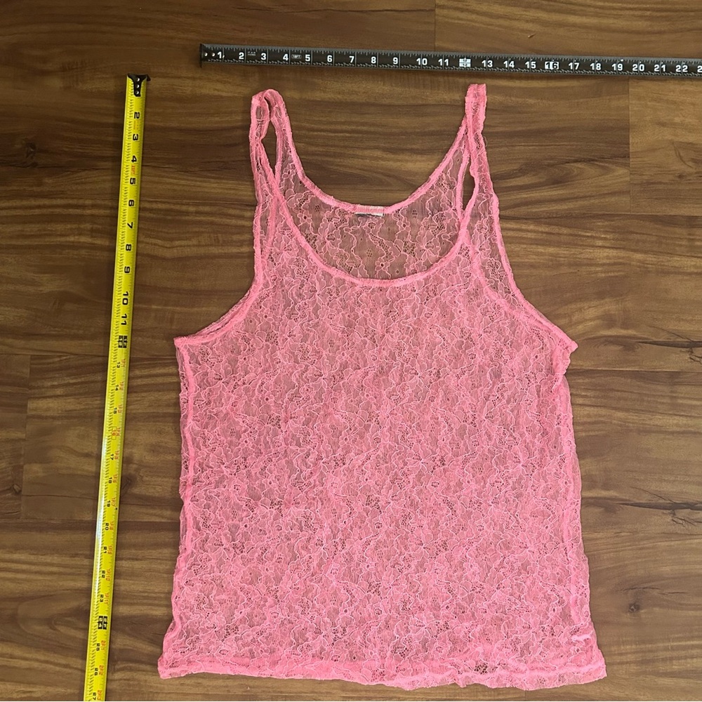 PINK Victoria's Secret Pretty Pink Lace Tank Top
